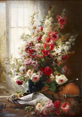 Bouquet au violon, œuvre de Daniel Trammer