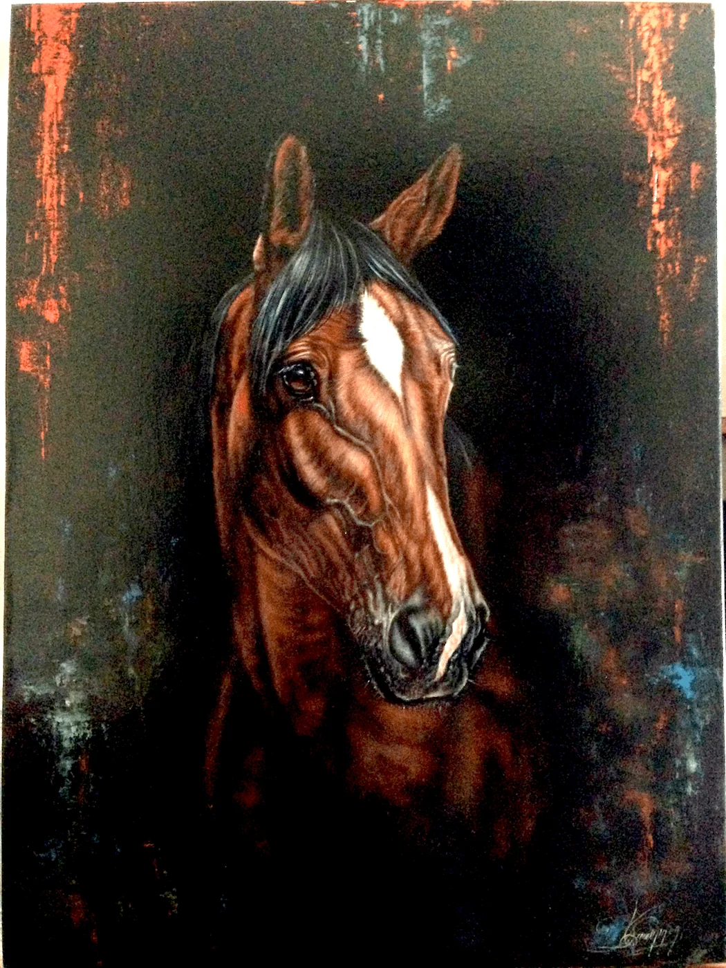 Tête de cheval 65x75 cm — Daniel Trammer
