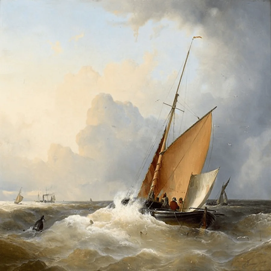 Pêche en Mer du Nord 60x60 cm — Daniel Trammer