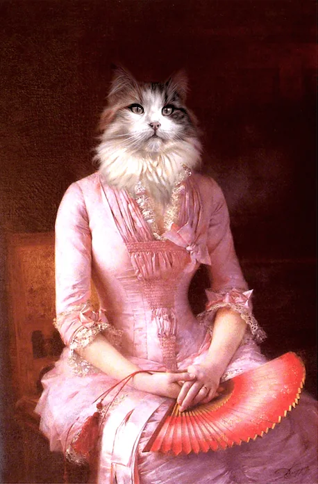 Portrait de chat Norvégien femme 1900 - 90 X 70 cm — Daniel Trammer