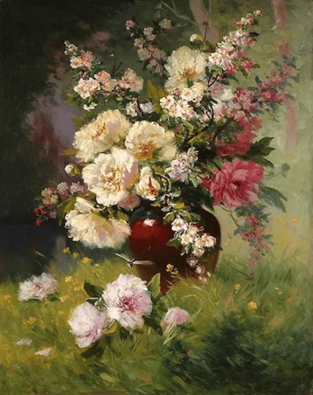 Vase en terre fleuri 90x70 cm — Daniel Trammer